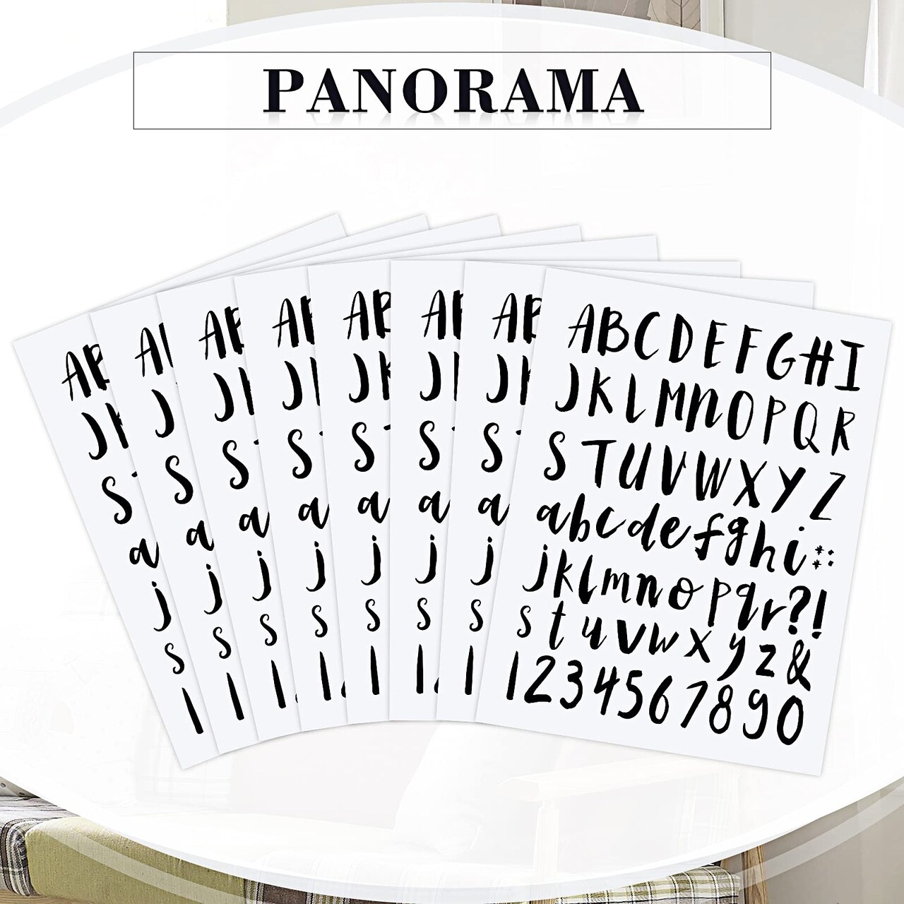 8 Sheets Self Adhesive Vinyl Letters Numbers, Alphabet Stickers Numeric Stickers Script Pantry Labels Die Cut Numbers Kit for Signs, Window, Door, Containers, Jar Labels, 1 Inch, Black